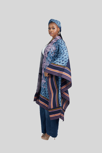 Tiwa Adire Embroidered cape