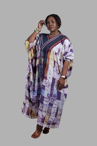 TT batik bou-bou with aso oke dress