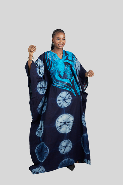 Torera Adire and aso oke  Embroidered Boubou