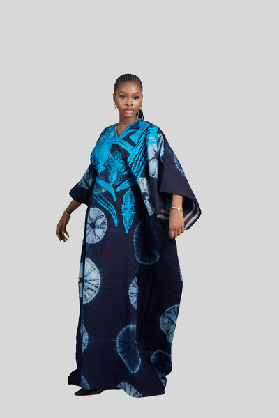 Torera Adire and aso oke  Embroidered Boubou