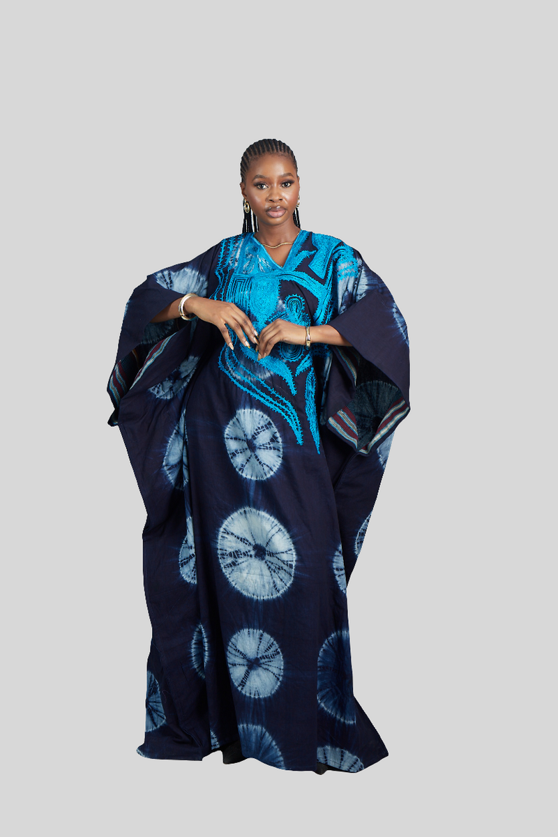 Torera Adire and aso oke  Embroidered Boubou